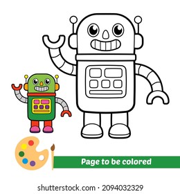 Libro de coloración para niños, vector robot