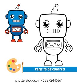 coloring book for kids, robot vector