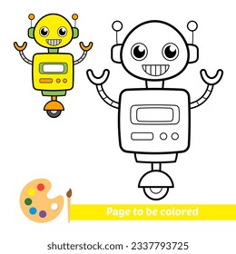coloring book for kids, robot vector