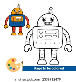 libro de coloración para niños, vector robot