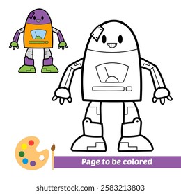 coloring book for kids, robot vector