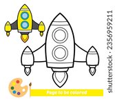coloring book for kids, rocket vector