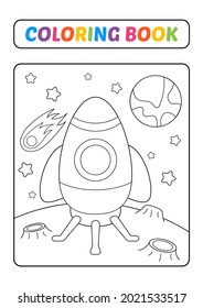 Farbbuch für Kinder, Raketenvektor