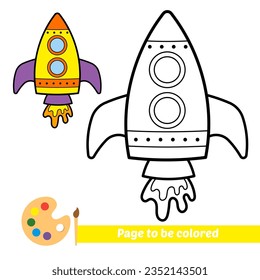 coloring book for kids, rocket vector