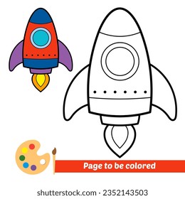 coloring book for kids, rocket vector