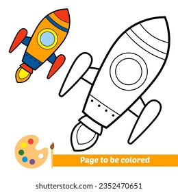 coloring book for kids, rocket vector