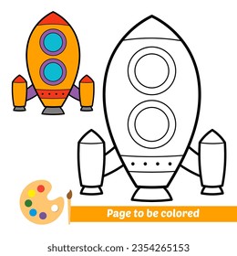 coloring book for kids, rocket vector