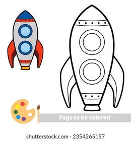 coloring book for kids, rocket vector