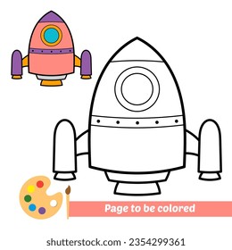 Farbbuch für Kinder, Raketenvektor