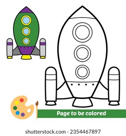 coloring book for kids, rocket vector