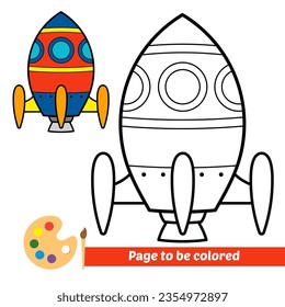 coloring book for kids, rocket vector