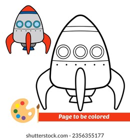 libro de coloración para niños, vector de cohetes