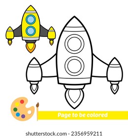 coloring book for kids, rocket vector