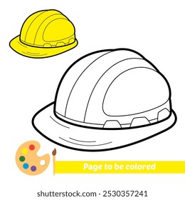 coloring book for kids, safety helmet vector