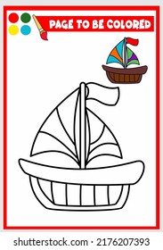 coloring book for kids. sailboat