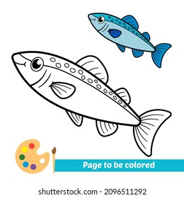 Libro de coloración para niños, vector de salmón