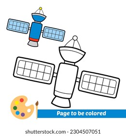 coloring book for kids, satellite vector