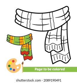 Coloring book for kids, scarf vector