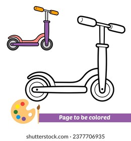 coloring book for kids, scooter vector