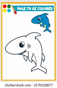 coloring book for kids. shark