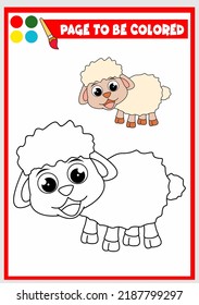 coloring book for kids. sheep
