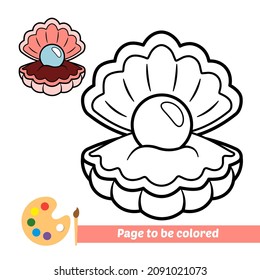 Coloring book for kids, shell vector