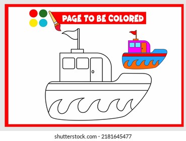 coloring book for kids. ship