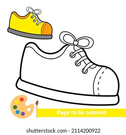 Coloring book for kids, shoes vector