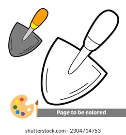 coloring book for kids, small garden shovel vector