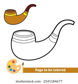 livro de colorir para crianças, vetor de cachimbo de fumar