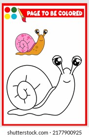 libro de colorear para niños. vector de caracol