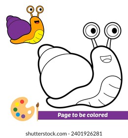 coloring book for kids, snail vector