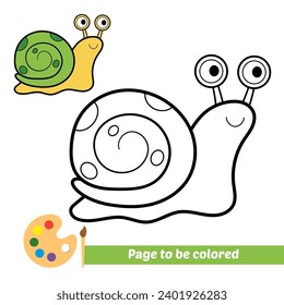 coloring book for kids, snail vector