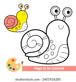 coloring book for kids, snail vector