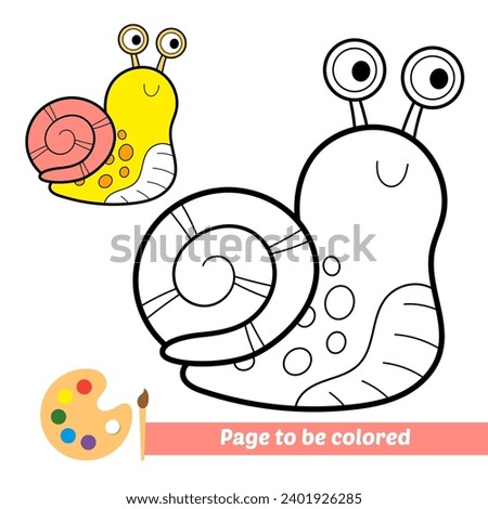 coloring book for kids, snail vector