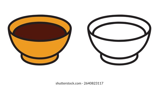 Coloring Book For Kids A Soy Dip Printable With Fully Colored and Outline Vector Illustration