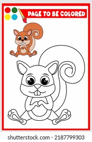 coloring book for kids. squirrel