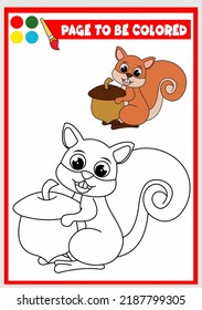 coloring book for kids. squirrel