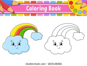 Libro de colorear para niños. Día de San Patricio. Caricatura. Ilustración vectorial. Silueta de contorno negro. Aislado sobre fondo blanco.