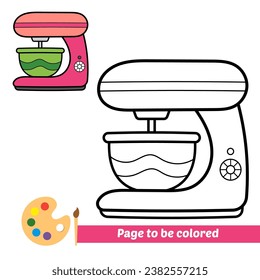 coloring book for kids, stand mixer vector