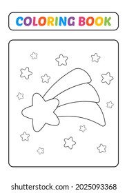 Coloring book for kids, stars vector