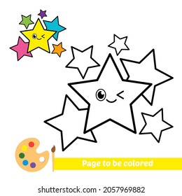 Coloring book for kids, stars vector