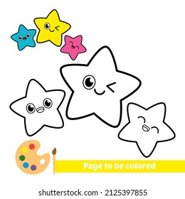 Coloring book for kids, stars vector