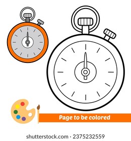 coloring book for kids, stopwatch vector