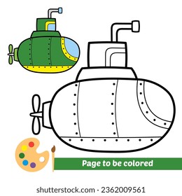 libro de coloración para niños, vector submarino