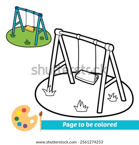 coloring book for kids, swing vector
