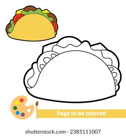 coloring book for kids, taco vector