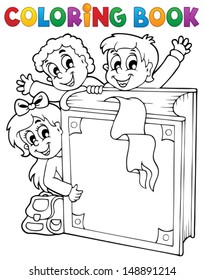 Coloring book kids theme 3 - eps10 vector illustration.