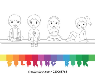 Coloring book kids theme - vector illustration.