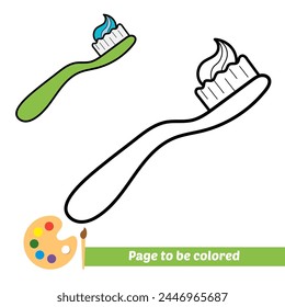 coloring book for kids, toothbrush vector